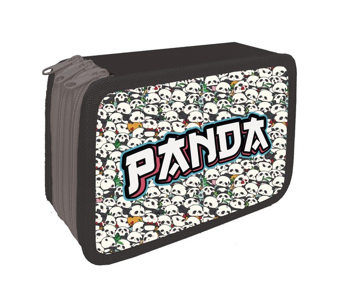 Пенал трехстворчатый большой тканевый торец 190/105 "PANDAS", Пчелка (15) ПО-110