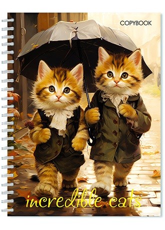 Тетрадь 48л. кл., на гребне, обл. мелов., блестки "Рыжие котята", КТС-Про(80) С0245-126