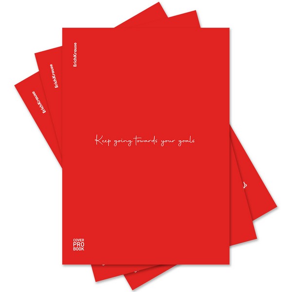 Тетрадь фА4 48л. кл., с пластиковой обложкой, на скобе ErichKrause CoverProBook Words, красный, MIX-PACK 048045254-61960