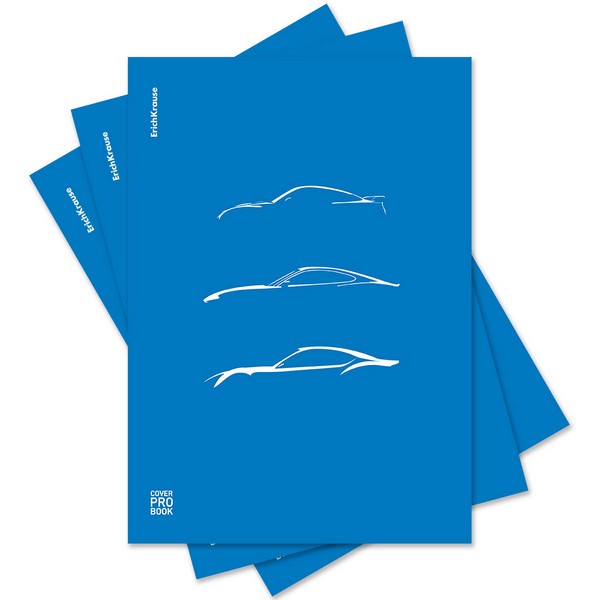 Тетрадь общая ученическая с пластиковой обложкой на скобе ErichKrause CoverProBook Mirage, синий, А4, 48 листов, клетка_MIX-PACK 048045254-61961