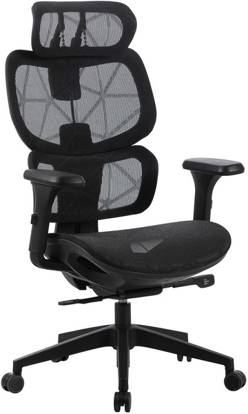 Кресло Cactus CS-MC555-BK черный сетка с подголов. крестов. пластик 