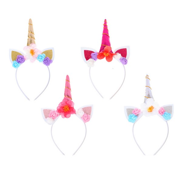 Ободок карнавальный "Единорожка", пластик, полиэстер, диаметр 12 см, 4 дизайна, СНОУ БУМ 343-126