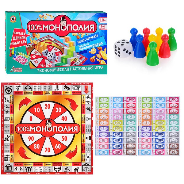 Экономическая настольная игра "100%Монополия" 4032
