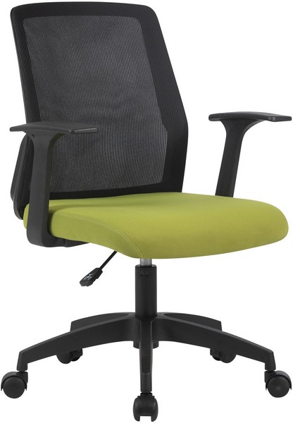 Кресло Cactus CS-MC222-BKGN черный сиденье салатовый сетка/ткань низк.спин. крестов. пластик пластик черный 