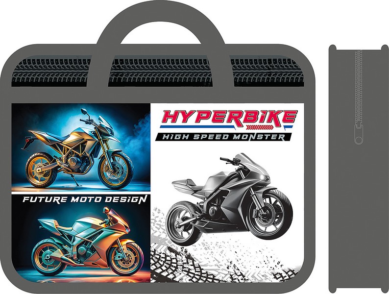 Папка детская фА4 пластиковая, с ручками 330/260/75 "HYPERBIKE", Пчелка (10/30) ПМ-А4-25