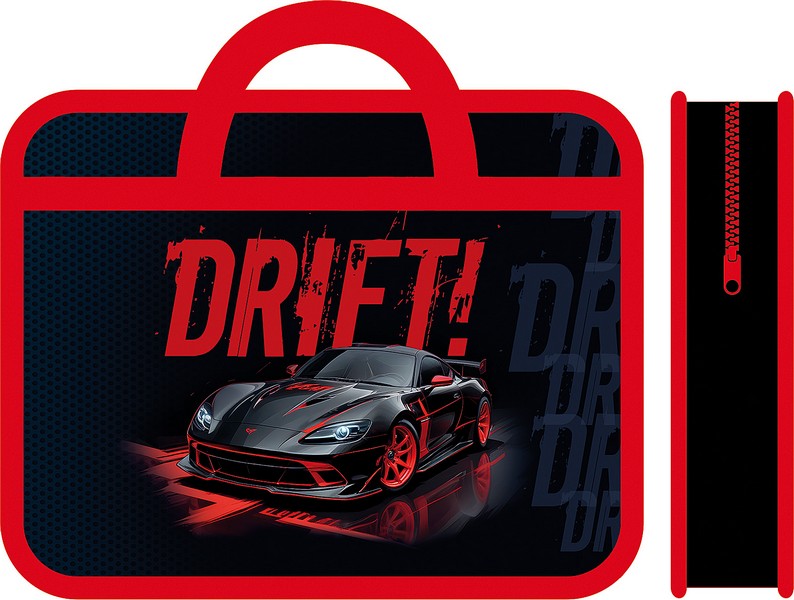Папка детская фА4 пластиковая, с ручками 330/260/75 "DRIFT ON", Пчелка (10/30) ПМ-А4-25