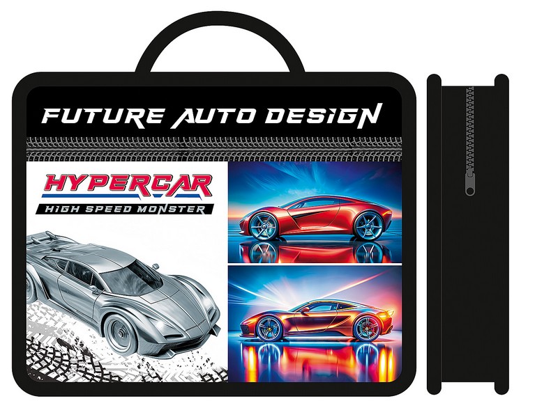 Папка детская фА4 пластиковая, с ручками 330/260/120, широкая, "HYPERCAR", Пчелка (10/30) ПМ-А4-251