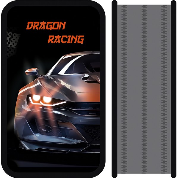 Пенал трехстворчатый большой тканевый торец 190/105 "DRAGON RACING", Пчелка (15) ПО-110