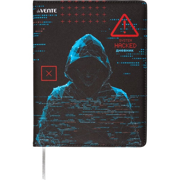 Дневник "deVENTE Label. Hacker" универсальный блок, 48 листов, белая бумага 80 г/м?, печать в 1 краску, твердая обложка из искусственной антивандальной кожи с поролоном, цветная печать, отстрочка, 1 ляссе 2020507