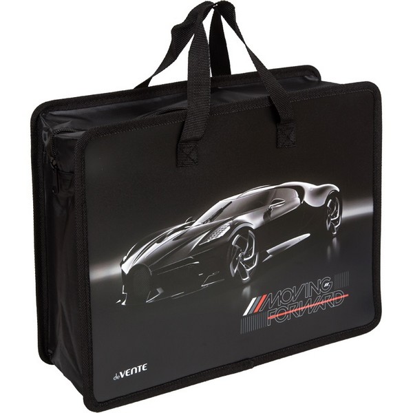 Папка для тетрадей, ИЗО и технологии "deVENTE. Luxury Car" A4 (33,5x26x10 см) с текстильным расширением 10 см, на молнии сверху, пластик 400 мкм, текстильные ручки, в пластиковом пакете 8057515