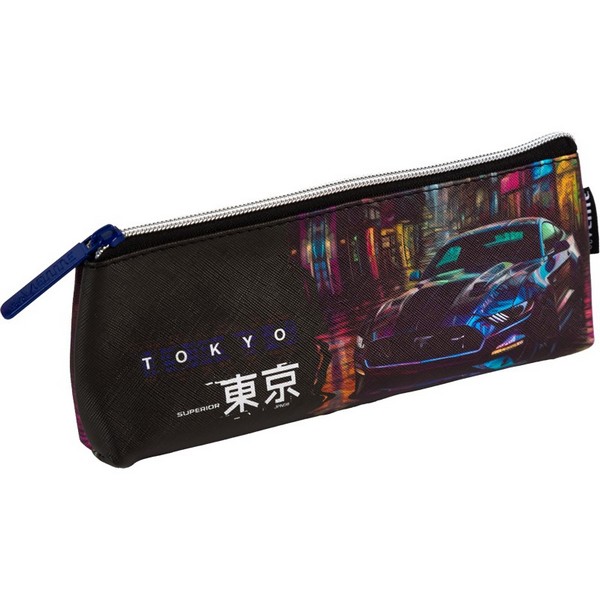Пенал "deVENTE Label. Tokyo Drift" 21x8x3,5 см, треугольный для 45 предметов, на молнии, искусственная кожа до -40C с антивандальной фактурой, с подкладом 7026507