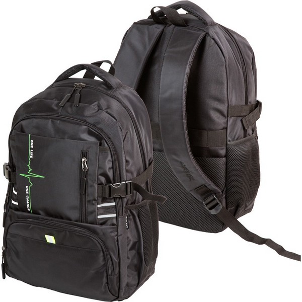 Рюкзак "deVENTE. Street Style" подростковый 48x31x17 см (25 л) 700 г, влагостойкий нейлон, 2 отделения на молнии, одно с уплотненным отделением для ноутбука до 17 дюймов и книг, 2 передних кармана на молнии, уплотненная спинка и уплотненные лямки, багажная лента, потайной карман в спинке 7036519