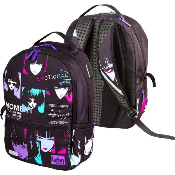 Рюкзак "deVENTE. Label. Anime Style" подростковый 39x30x17 см (19 л) вес 750 г, эргономичная вентилируемая спинка и широкие вентилируемые S-образные регулируемые лямки, 2 отделения на молнии, уплотненные отделения для ноутбука до 15дюймов и книг, 1 передний карман на молнии 7032580