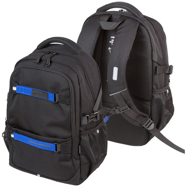 Рюкзак "deVENTE. Moving Forward. Electric" подростковый 44x30x20 см (19 л) 700 г, плотный износостойкий полиэстер с водоотталкивающей пропиткой, 2 отделения на молнии, одно с уплотненным отделением для ноутбука до 15 дюймов и книг и карманом для учебников 7036509
