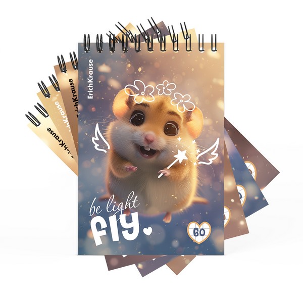 Блокнот на спирали фА6 60л. кл., "Fluffy" ассорти, Erich Krause  060620154-63382