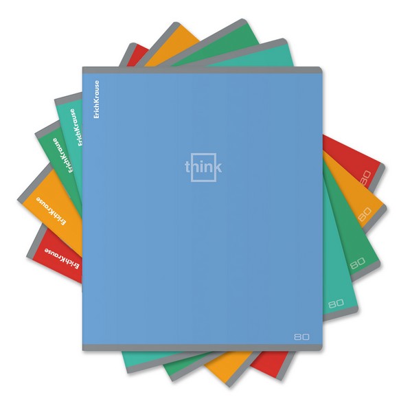 Тетрадь 80л. кл., обл. мелов., "Think", MIX-PACK, ErichKrause (5/100) 080010154-63287