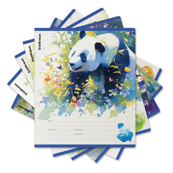Тетрадь 24л. кл., обл. мелов., "Flower Panda", ErichKrause (10/160) 024010154-60574