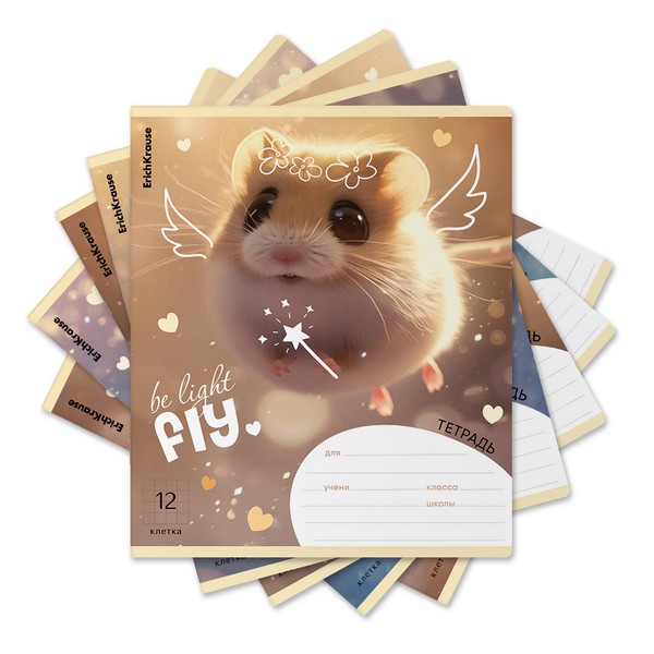Тетрадь 12л. кл., обл. мелов., "Fluffy", ErichKrause (10/280) 012010154-63248