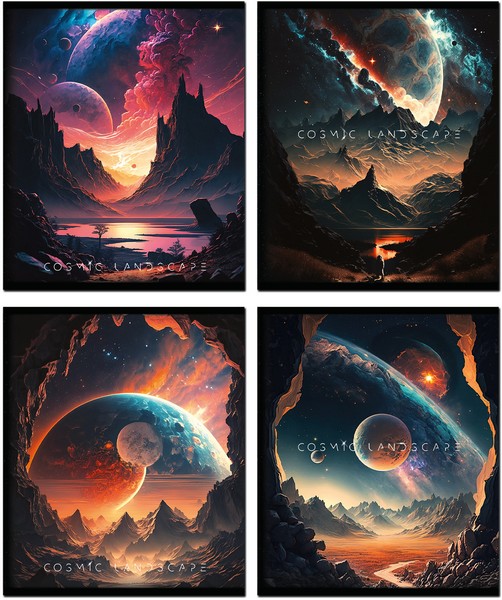 Тетрадь 48л. кл., 170*203 "COSMIC LANDSCAPE" обл. картон, выб. УФ-лак 3473