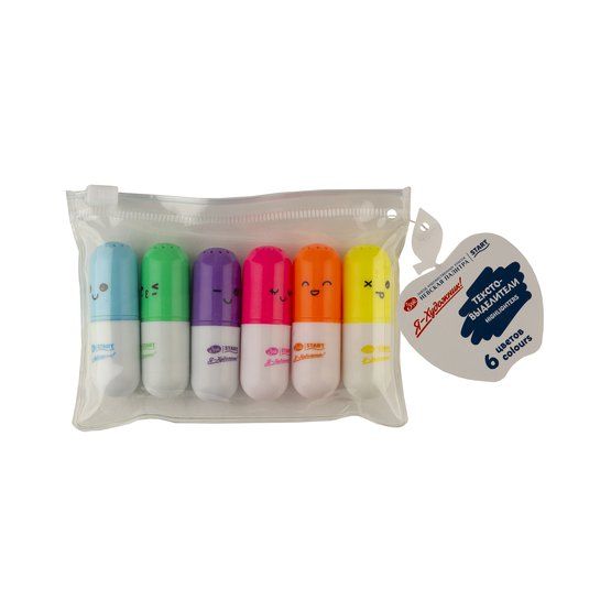 Набор текстовыделителей "Я-Художник!" в прозрачной сумке с молнией, 6 цветов 323422601
