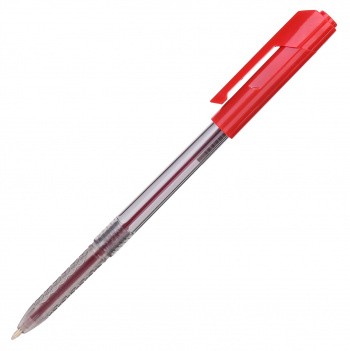 Ручка шариковая Deli Arrow EQ01140 корп.прозрачный/красный d=1мм чернила красн. EQ01140