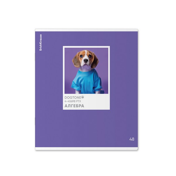 Тетрадь общая ученическая ErichKrause DogTone, Алгебра, 48 листов, клетка, выборочный УФ-лак 048019854-63349