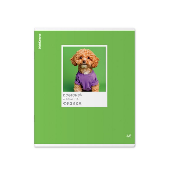 Тетрадь общая ученическая ErichKrause DogTone, Физика, 48 листов, клетка, выборочный УФ-лак 048019854-63351