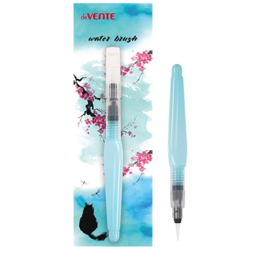 Кисть "deVENTE. Water Brush. ART" с резервуаром для воды, нейлон, размер S (малый) пластиковая полупрозрачная, в картонном блистере 8073790