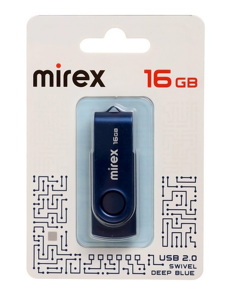 Флешка Mirex SWIVEL DEEP BLUE 16GB (ecopack) 10859634 10859634