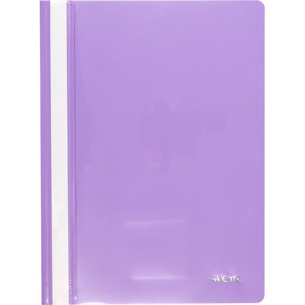 Скоросшиватель пластиковый "deVENTE. Pastel" A4 с прозрачным верхним листом, 120/180 мкм, пастельная сиреневая, индивидуальная маркировка 3113302