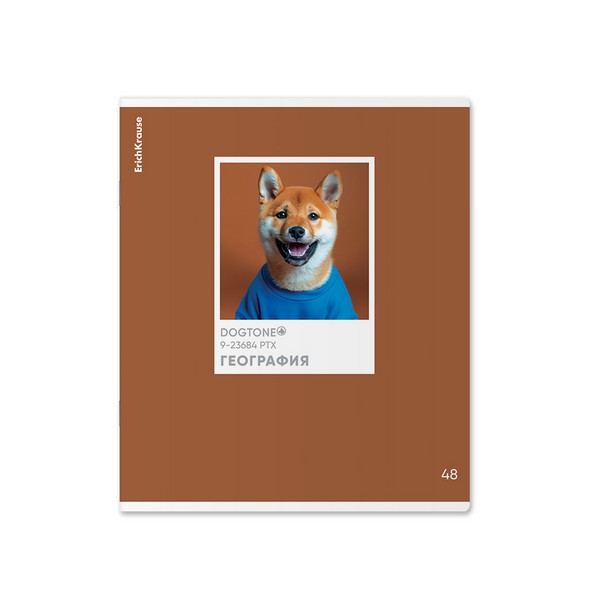 Тетрадь общая ученическая ErichKrause DogTone, География, 48 листов, клетка, выборочный УФ-лак 048019854-63354