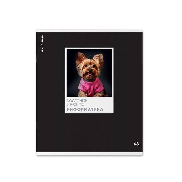 Тетрадь общая ученическая ErichKrause DogTone, Информатика, 48 листов, клетка, выборочный УФ-лак 048019854-63360