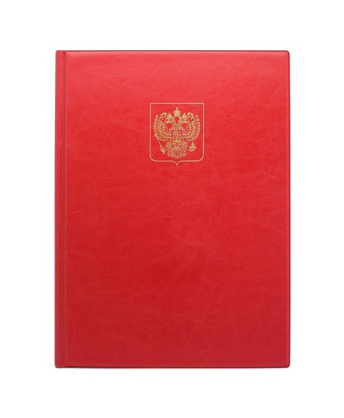 Папка адресная "Герб России", красная 2032.Г-202