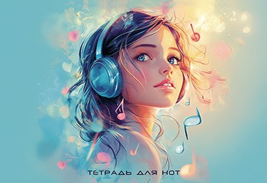 Тетрадь д/нот, А5, 16 л., горизонталь "Девочка" С9187-07