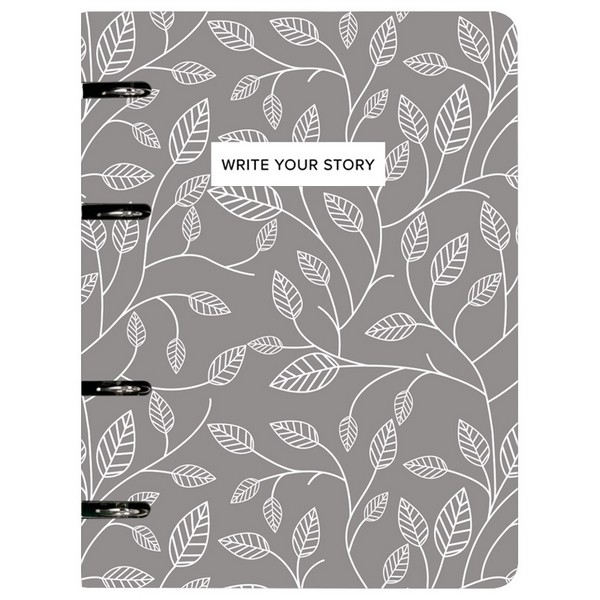 Тетрадь на кольцах А5 (160x212 мм) со сменным блоком "deVENTE. Write Your Story" 120 листов, блок офсет 60 г/м? в клетку, гибкая обложка слим из мелованного картона 560г/м?, цветная печать, матовая ламинация, термоусадочная пленка 2057525