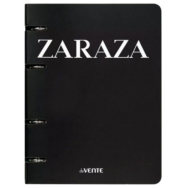 Тетрадь на кольцах А5 (160x212 мм) со сменным блоком "deVENTE. ZARAZA" 120 листов, блок офсет 60 г/м? в клетку, гибкая обложка слим из мелованного картона 560г/м?, цветная печать, матовая ламинация, термоусадочная пленка 2057523