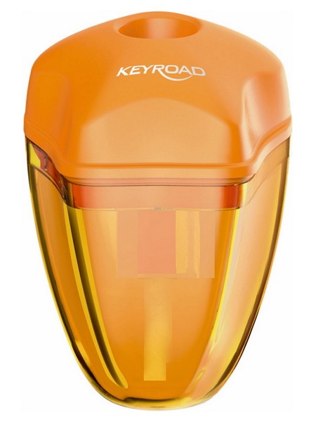 Точилка пластиковая KEYROAD STAR., 1 отверстие с контейнером, ассорти, дисплей KR970972
