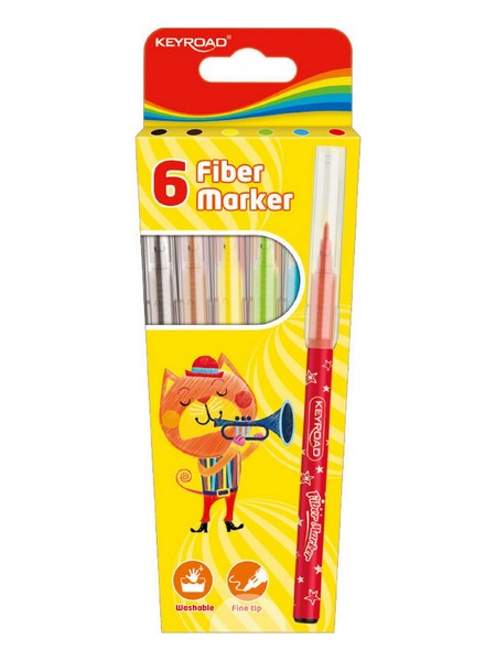 Фломастеры 6цв., KEYROAD KR971588