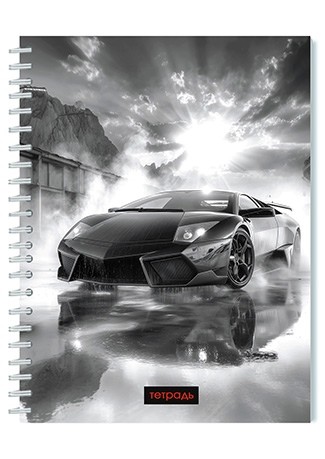 Тетрадь 40л. лин., на гребне, обл. мелов., "Черное авто", КТС-Про(80) С0155-09