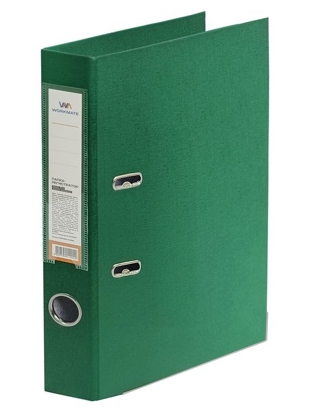 Регистратор 50мм фА4 Workmate, ПП двусторонний, зеленая, с металлической окантовкой, в разборе*50 15-8071