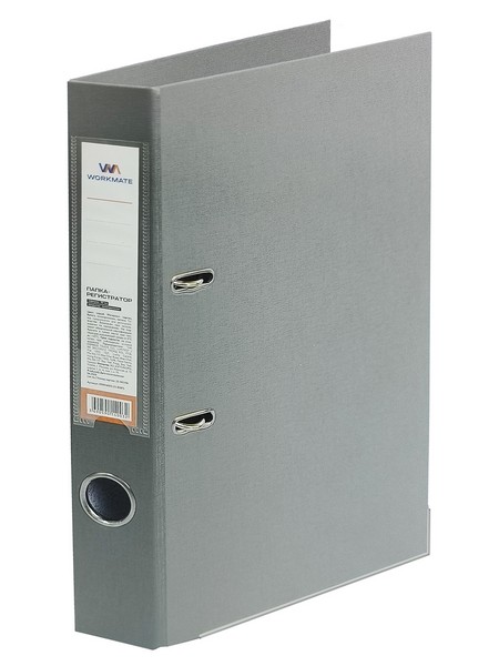 Регистратор 50мм фА4 Workmate, ПП двусторонний, серая, с металлической окантовкой, в разборе*50 15-8072