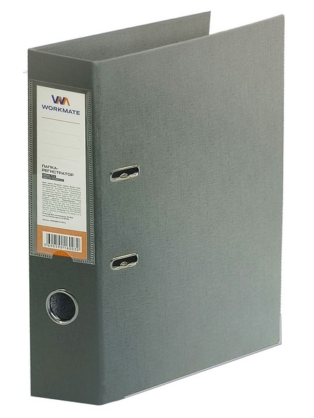 Регистратор 75мм фА4 Workmate, ПП двусторонний, серая, с металлической окантовкой, в разборе*50 15-8079
