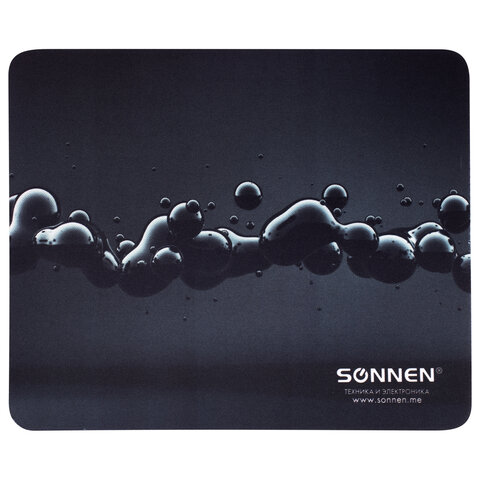 Коврик для мыши SONNEN "DROPS", резина + ткань, 220х180х3 мм 513290