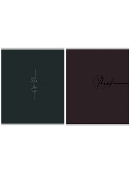 Тетрадь фА4 96л. кл., на гребне МИНИМАЛИЗМ И ФРАЗЫ - 2, 2 диз., софт-тач 96-5355