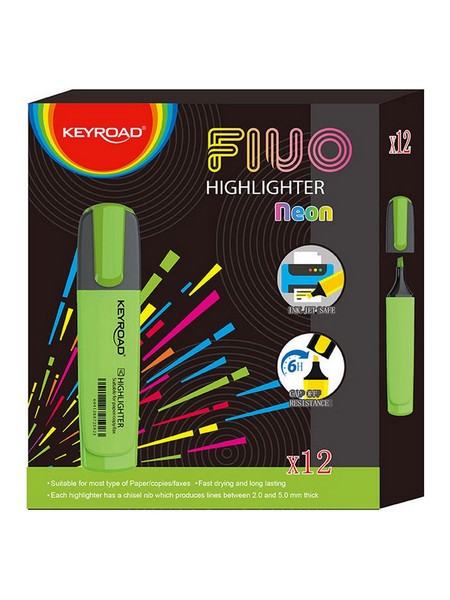 Текстовыделитель KEYROAD NEON зеленый 2-5 мм. (12/144) KR972167