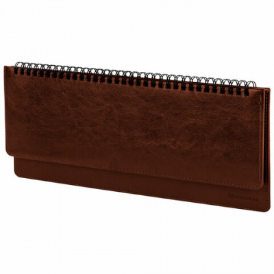 Планинг настольный недатированный (305x140 мм) BRAUBERG "Imperial", кожзам, 60 л., коричневый 123499