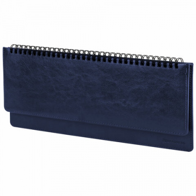 Планинг настольный недатированный (305x140 мм) BRAUBERG "Imperial", кожзам, 60 л., синий 111694