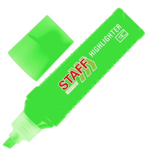 Текстовыделитель STAFF "EVERYDAY HL-707", ЗЕЛЕНЫЙ, линия 1-5 мм, скошенный наконечник 152543