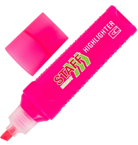 Текстовыделитель STAFF "EVERYDAY HL-707", РОЗОВЫЙ, линия 1-5 мм, скошенный наконечник 152544
