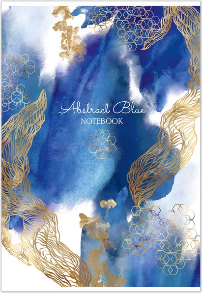 Тетрадь фА4 60л. кл., скрепка "ABSTRACT BLUE" обл. мелов.картон+сплошной УФ лак 25111